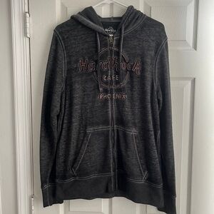 Hard Rock Cafe Charcoal Zip-Up Sweater